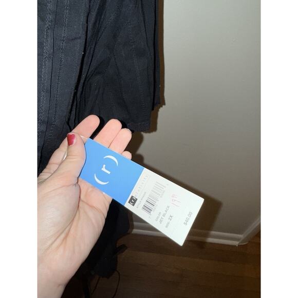 NEW Relativity Women’s Black Lace Sheer Button Down Blouse Goth Dark 2XL - Picture 4 of 5